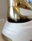 Dolce & Gabbana White Gold DAYMASTER Leather Sneakers Men Shoes