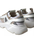 Dolce & Gabbana White Beige Leather Sport DAYMASTER Shoes Sneakers