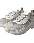 Dolce & Gabbana White Beige Leather Sport DAYMASTER Shoes Sneakers