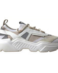 Dolce & Gabbana White Beige Leather Sport DAYMASTER Shoes Sneakers