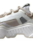 Dolce & Gabbana White Beige Leather Sport DAYMASTER Shoes Sneakers