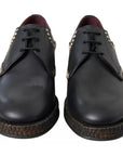 Dolce & Gabbana Black Leather Beige Derby Dress Shoes