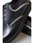 Dolce & Gabbana Black Leather Beige Derby Dress Shoes