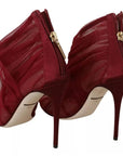 Dolce & Gabbana Red Tulle Ankle Boots Stiletto Heels Shoes