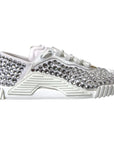 Dolce & Gabbana White NS1 Canvas Leather Embellished Sneakers Shoes