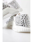 Dolce & Gabbana White NS1 Canvas Leather Embellished Sneakers Shoes