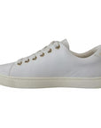 Dolce & Gabbana White Leather Gold Red Heart Sneakers Shoes
