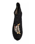 Dolce & Gabbana Black Crystal Lace Booties Stilettos Shoes