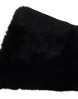 Dolce & Gabbana Black Polyester Faux Fur Mens Flats Sandals Shoes