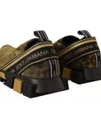 Dolce & Gabbana Gold Glitter Leopard Sorrento Sneakers Shoes