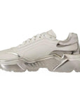 Dolce & Gabbana White Silver Leather Daymaster Sneakers Shoes