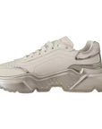 Dolce & Gabbana White Silver Leather Daymaster Sneakers Shoes