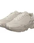 Dolce & Gabbana White Silver Leather Daymaster Sneakers Shoes