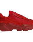 Dolce & Gabbana Red Leather Daymaster Low Top Sneakers Shoes