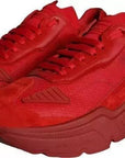 Dolce & Gabbana Red Leather Daymaster Low Top Sneakers Shoes