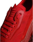 Dolce & Gabbana Red Leather Daymaster Low Top Sneakers Shoes