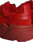 Dolce & Gabbana Red Leather Daymaster Low Top Sneakers Shoes