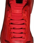 Dolce & Gabbana Red Leather Daymaster Low Top Sneakers Shoes