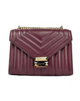 Michael Kors Whitney Medium Chain Shoulder Flap Crossbody Oxblood