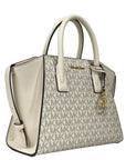 Michael Kors Avril Small Leather Top Zip Satchel Crossbody Bag Cream