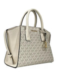 Michael Kors Avril Small Leather Top Zip Satchel Crossbody Bag Cream