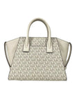 Michael Kors Avril Small Leather Top Zip Satchel Crossbody Bag Cream