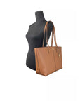Michael Kors Medium Zip Top Tote Carryall Bag Brown