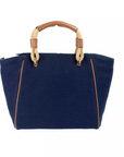 Michael Kors Talia Small Navy Cotton Canvas Tote Crossbody Purse