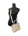 Michael Kors Mirella Small Top Zip Crossbody Tote Bag Creme