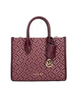 Michael Kors Mirella Small Top Zip Crossbody Tote Bag Oxblood