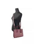 Michael Kors Mirella Small Top Zip Crossbody Tote Bag Oxblood