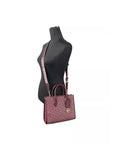Michael Kors Mirella Small Top Zip Crossbody Tote Bag Oxblood