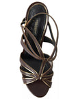 Dolce & Gabbana Brown Ankle Strap Stiletto Heels Sandals Shoes