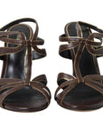 Dolce & Gabbana Brown Ankle Strap Stiletto Heels Sandals Shoes