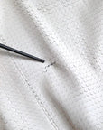 Dolce & Gabbana Off White LeatherPerforated Full Zip Jacket