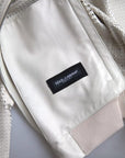 Dolce & Gabbana Off White LeatherPerforated Full Zip Jacket