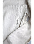 Dolce & Gabbana Off White LeatherPerforated Full Zip Jacket