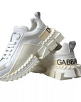 Dolce & Gabbana White Leather Super Queen Women Sneakers
