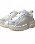 Dolce & Gabbana White Leather Super Queen Women Sneakers