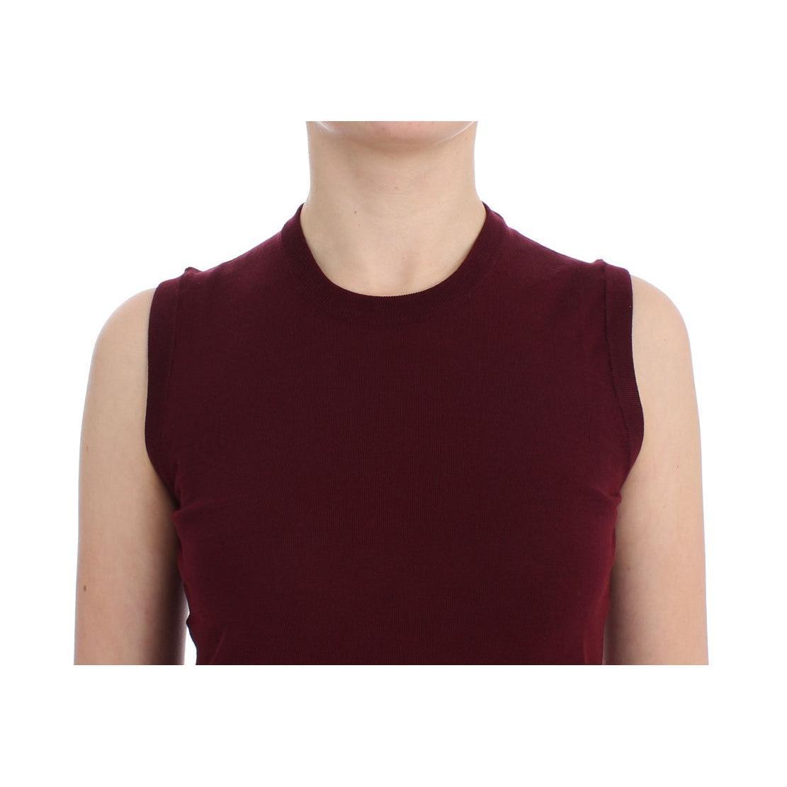 Dolce & Gabbana Elegant Red Wool Sleeveless Pullover Vest
