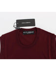 Dolce & Gabbana Elegant Red Wool Sleeveless Pullover Vest