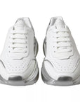 Dolce & Gabbana White Silver Daymaster Leather Sneakers Shoes