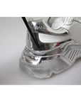 Dolce & Gabbana White Silver Daymaster Leather Sneakers Shoes