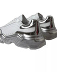 Dolce & Gabbana White Silver Daymaster Leather Sneakers Shoes
