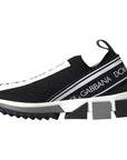 Dolce & Gabbana Black White Slip On Sorrento Sneakers Shoes