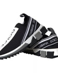 Dolce & Gabbana Black White Slip On Sorrento Sneakers Shoes