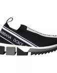Dolce & Gabbana Black White Slip On Sorrento Sneakers Shoes