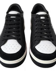 Dolce & Gabbana Black Leather Crown Milano Sneakers Shoes
