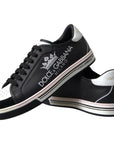 Dolce & Gabbana Black Leather Crown Milano Sneakers Shoes