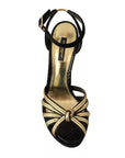 Dolce & Gabbana Black Gold Bianca Faux Pearl Sandals